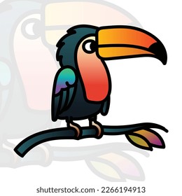 illustration of a beautiful bird with a big beak