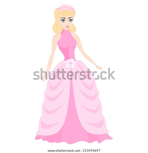 Illustration Beautiful Blonde Princess Gentle Princess Stock Vector ...