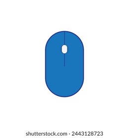illustration of a beautiful Blue mouse. Wired and wireless mouse, computer mouse logo and icon