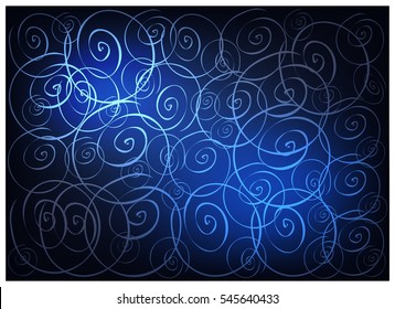 Illustration of Beautiful Blue Vintage Texture Wallpaper Background with Spiral Pattern for Add Content or Picture.