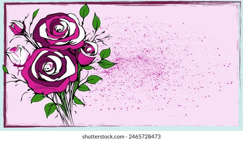 illustration of beautiful blue, white green, orange, burgundy background