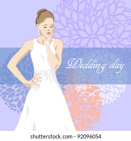 illustration with beautiful bride