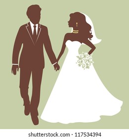 An illustration of beautiful bride and groom