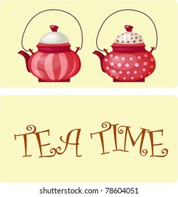 illustration of beautiful ceramic tea pot.