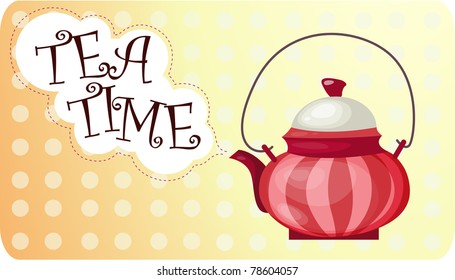 illustration of beautiful ceramic tea pot.