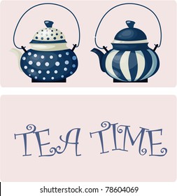 illustration of beautiful ceramic tea pot.