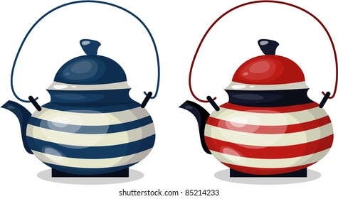 illustration of beautiful ceramic tea pot.