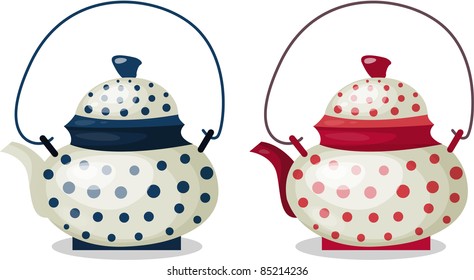 illustration of beautiful ceramic tea pot.