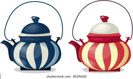 illustration of beautiful ceramic tea pot.