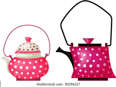 illustration of beautiful ceramic tea pot.