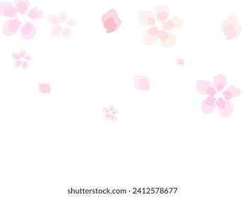 It is an illustration of a beautiful cherry blossom. ,romance, floral spring season or wedding invitation with rose pastel colors