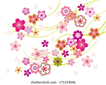Illustration of beautiful cherry tree (sakura)