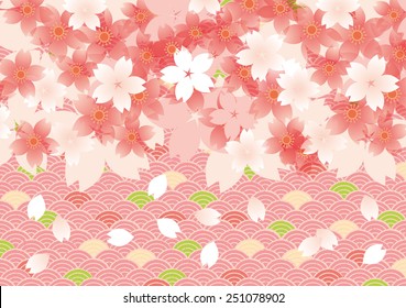Illustration of beautiful cherry tree sakura