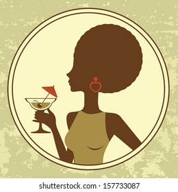 An illustration of beautiful cocktail girl