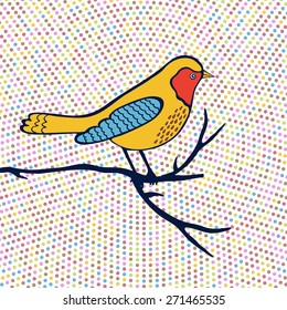 An illustration of beautiful colorful bird in vector format