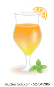 illustration with beautiful and colorful cocktail with orange.
