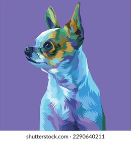 An illustration of a beautiful colorful dog