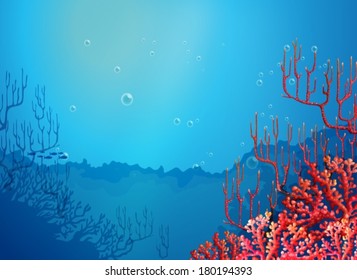 Illustration of the beautiful corals under the sea