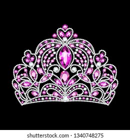 Illustration of a beautiful crown,  tiara with gems