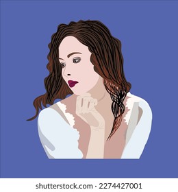 Illustration of a beautiful and cute Woman style