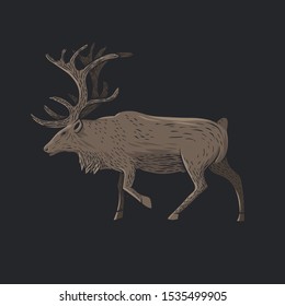 Illustration of  beautiful deer. Color  vector objects.