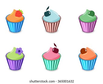 Illustration of a beautiful desserts in an isometric style .Vector graphics.