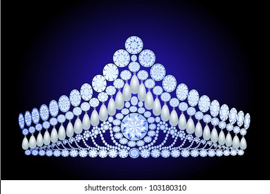 illustration beautiful diadem feminine wedding with pearl
