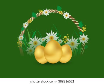 Illustration of beautiful egg and Easter elements for Easter Sunday. 