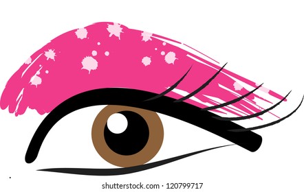 Illustration of beautiful eye with glamorous makeup