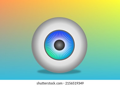 Illustration of beautiful eyeball with multicolored background.