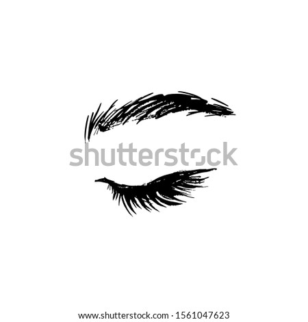 Illustration of beautiful eyebrows and eyelashes.