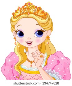  Illustration of beautiful fairytale princess