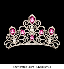 Illustration of beautiful female diadem with precious stones