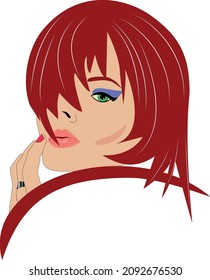 Illustration of a beautiful female face for web design