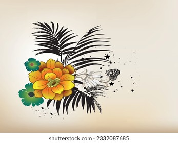 illustration of beautiful flower on color background
