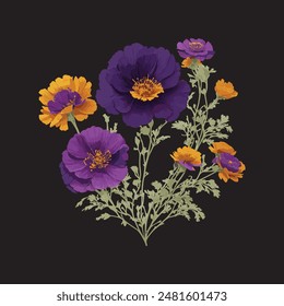 ilustración hermoso diseño de Vector de flores