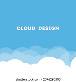 Illustration of a beautiful fluffy empty clouds on a blue background vector
