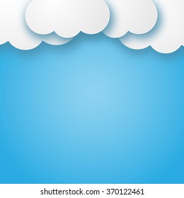 Illustration of a beautiful fluffy empty clouds on a blue background vector
