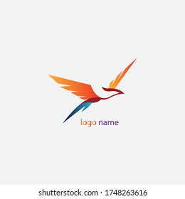 illustration of a beautiful flying bird, vector design logo