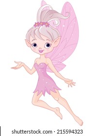 Illustration of beautiful flying pixie fairy 