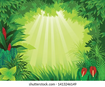 Illustration of beautiful forest background