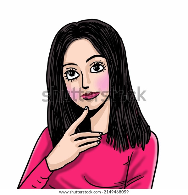 Illustration Beautiful Girl Stock Vector Royalty Free 2149468059