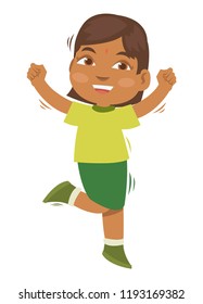 Illustration of beautiful girl are dancing with lift his leg