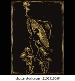Illustration with a beautiful girl with a frame in two color made for t shirt design, garments printing and many others.