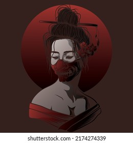 illustration of beautiful girl with mask. perfect for your design.