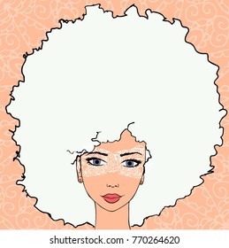 Illustration of beautiful girl on lace mask
