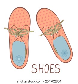 Illustration of beautiful girl shoes in vector format