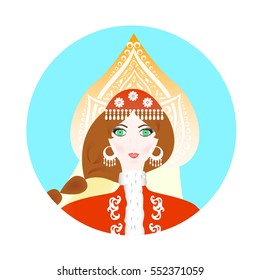 illustration of a beautiful girl in winter clothes.
