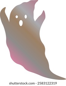 Illustration of a beautiful gradient ghost stamp icon image.