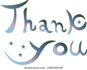 Illustration of a beautiful gradient thank you icon image.